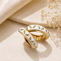 White Enamel Hoop Earrings