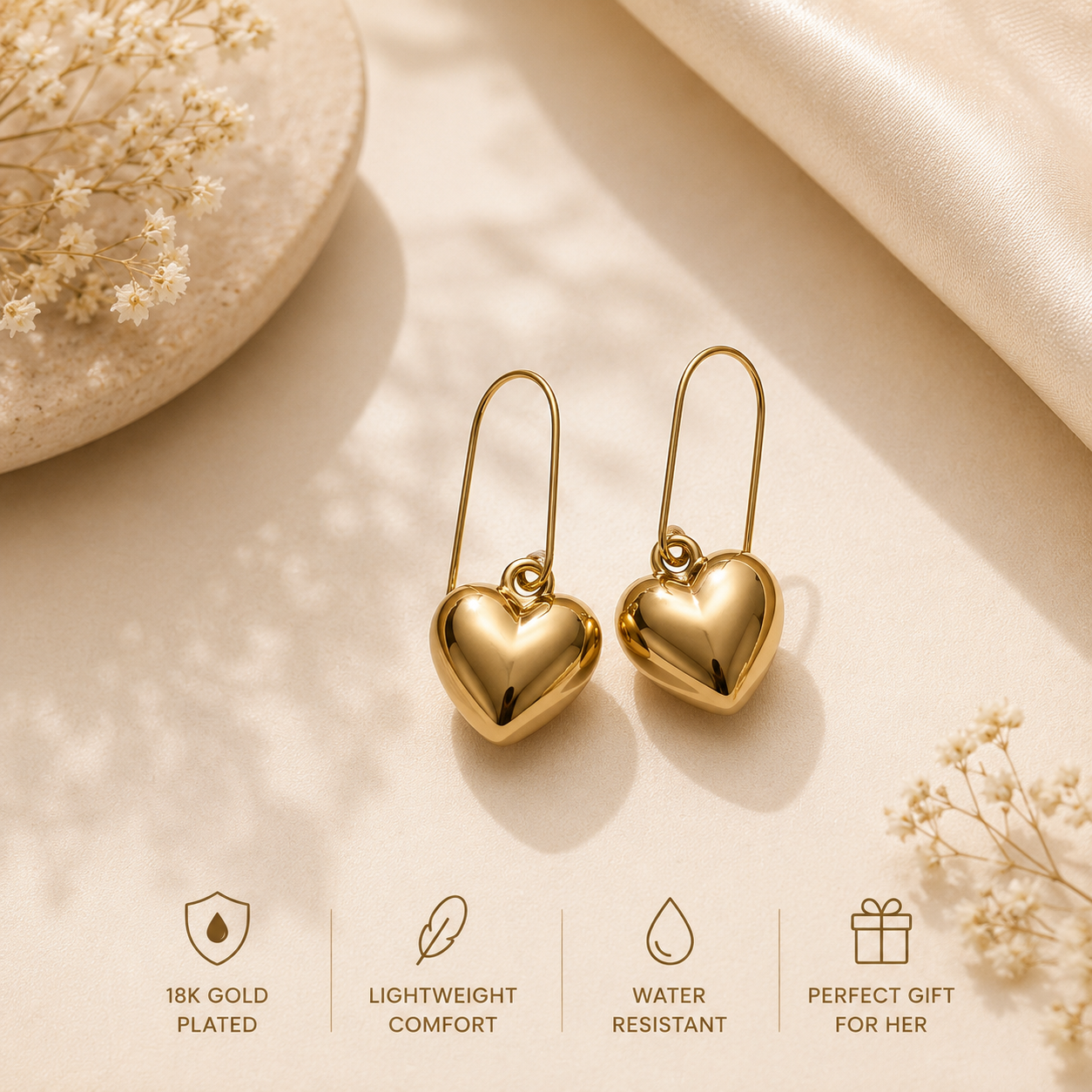 Heart Drop Earrings