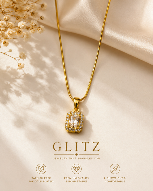 Gold Crystal Pendant Necklace for Women | Luxury Jewelry by Glitz